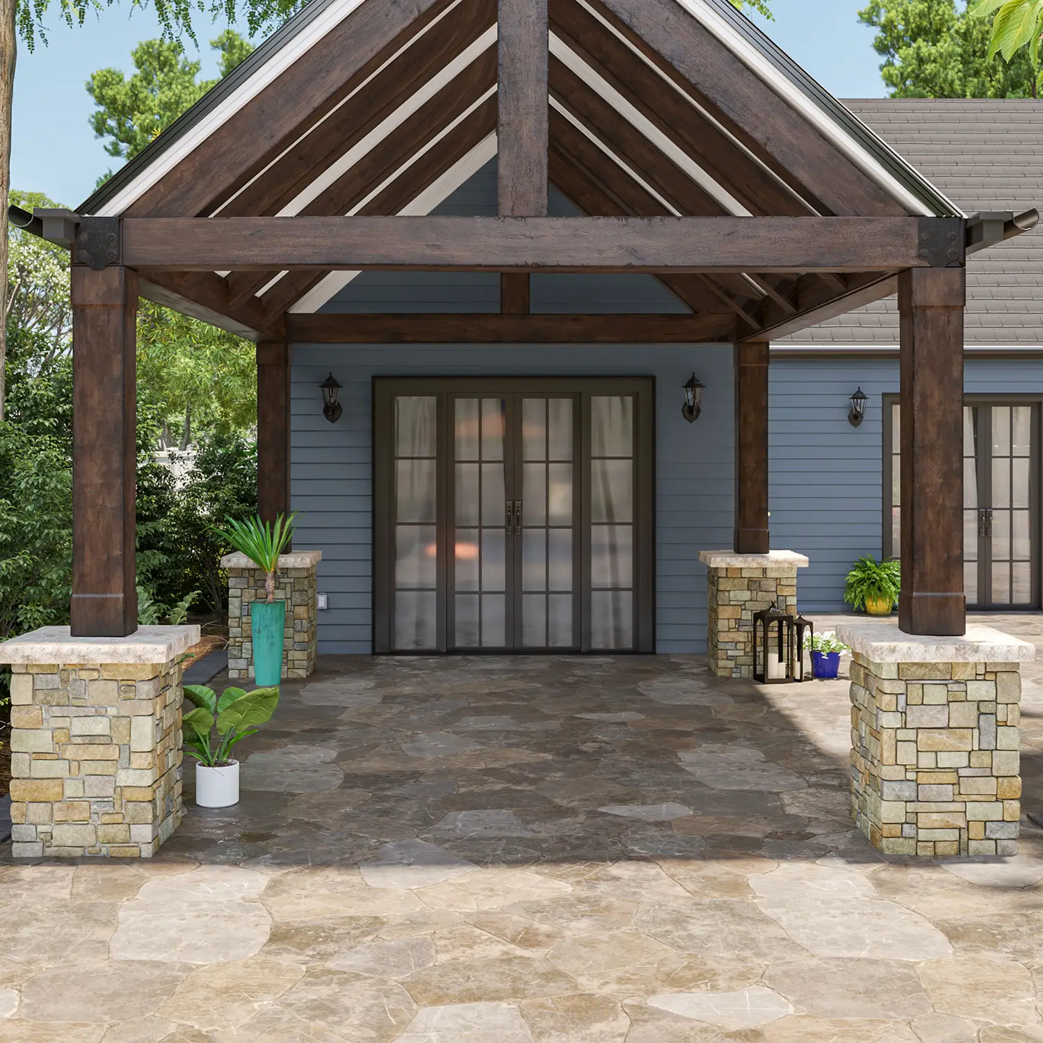 3d exterior rendering services for Bulding exterior and lawn