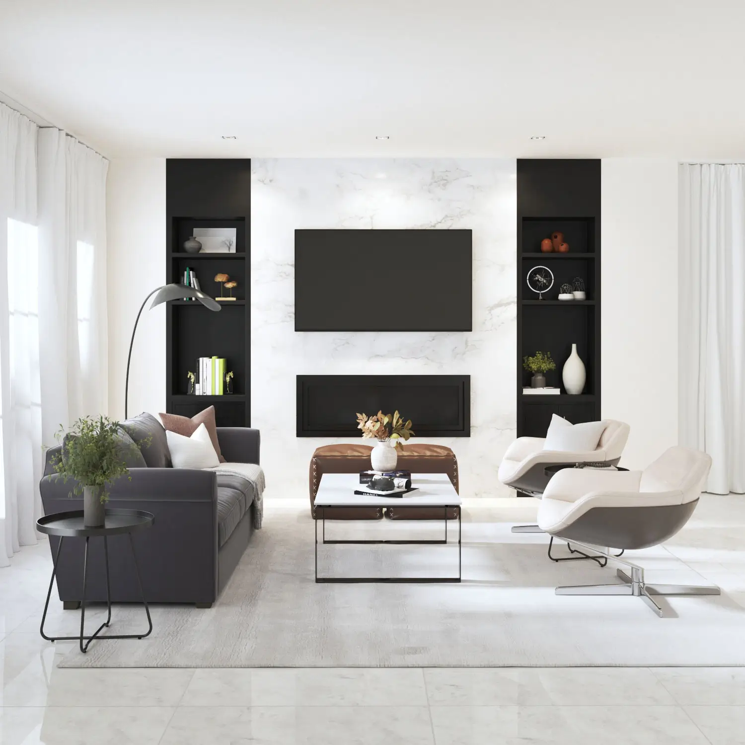 Living Room Interior 3d visualization