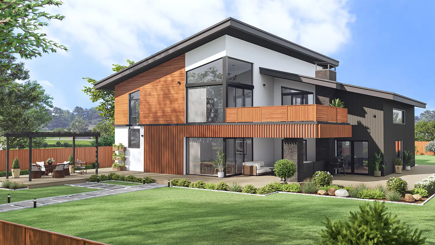 3d exterior Visualization of House front view