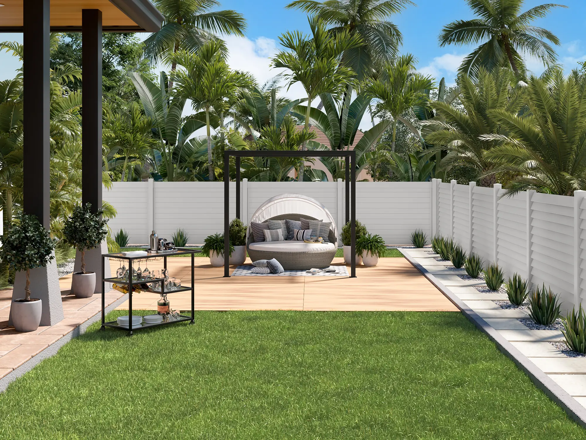 3d exterior Visualization of home garden