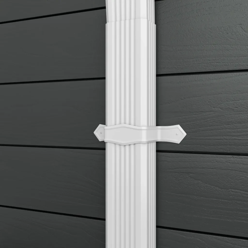 A 3D rendering of fence corner assembly 1, highlighting key visual details.