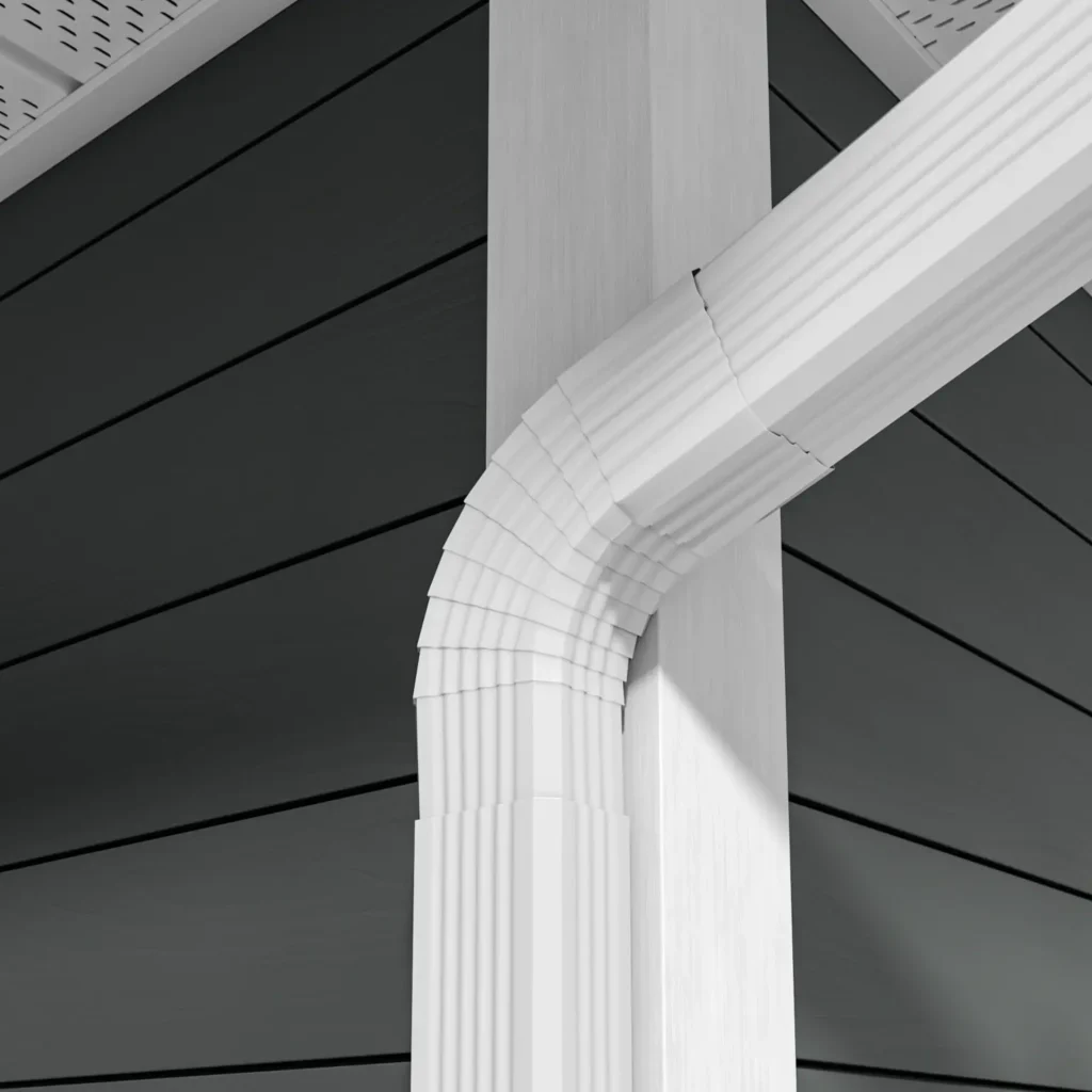 A 3D rendering of gutter system on roof 3, highlighting key visual details.