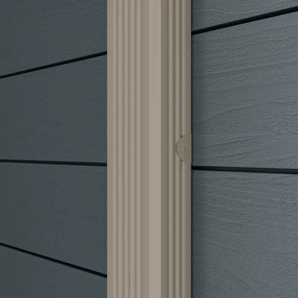 A 3D rendering of slat wall installation, highlighting wooden panels.