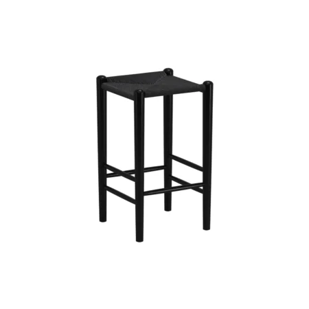 A 3D model of a black bar stool for bar and kitchen visualizations.