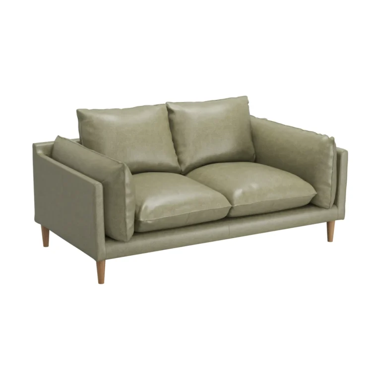 A 3D model of a leather two-seater sofa for living room visualizations.