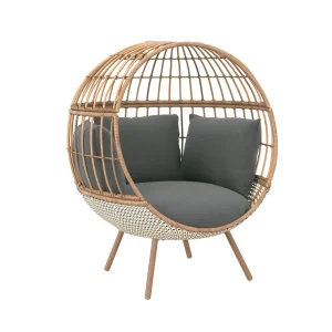 3d product modeling services rattan chair with grey cushions
