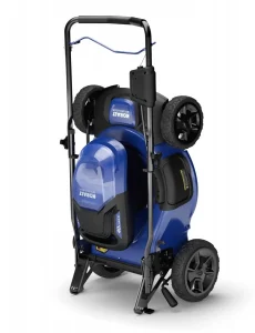 A foldable lawn mower rendered in 3D by professional 3d product rendering services.