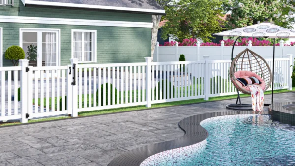 Modern fence captured in CGI product rendering for construction.