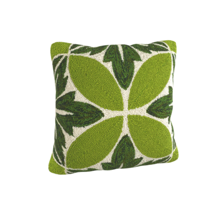 Green cushion in creative 3D rendering for soft furnishings.