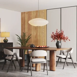 interior rendering dining room with a wooden table