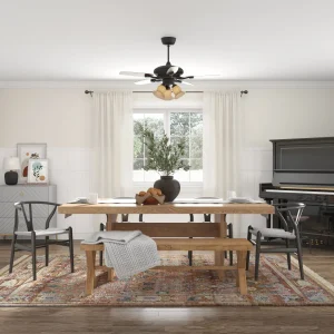 interior rendering dining room with a large wooden table