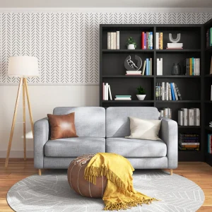 interior rendering living room with a gray sofa