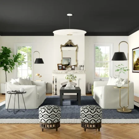 Modern living room render highlighting elegant decor for home furnishing.