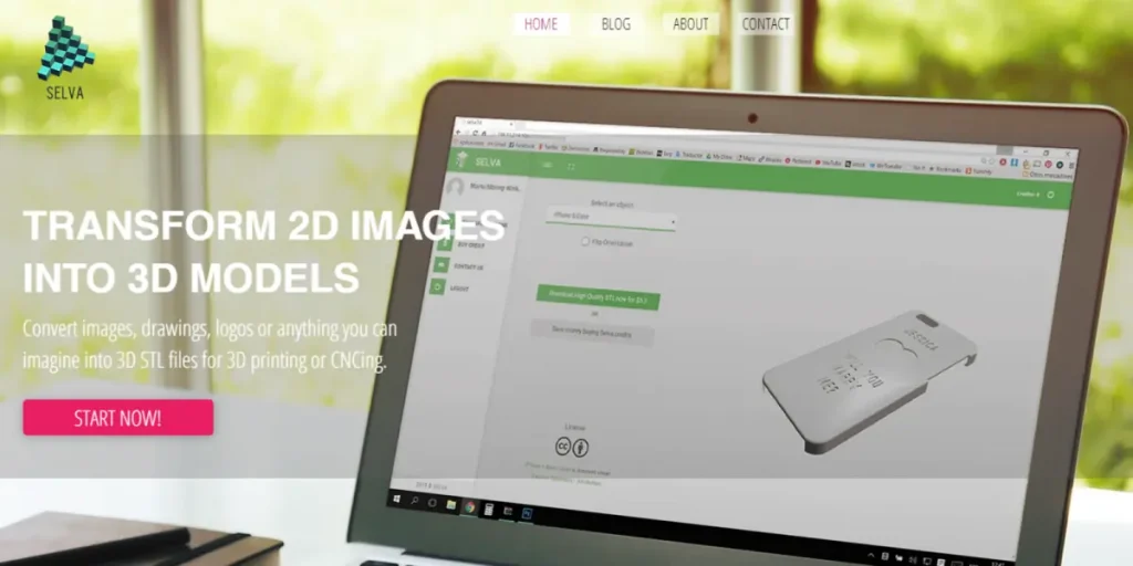 Selva software converting 2D images into 3D models for printing.