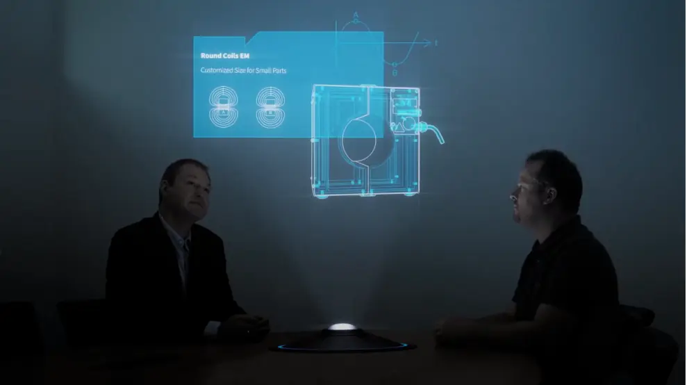 Corporate holographic presentation created with 3D product animation services.