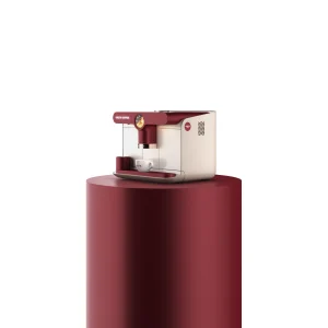 3D product rendering of a coffee machine on a pedestal for the kitchen appliances industry.