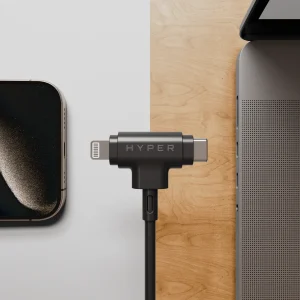 A USB-C adapter visualized via 3d product rendering services in consumer electronics.