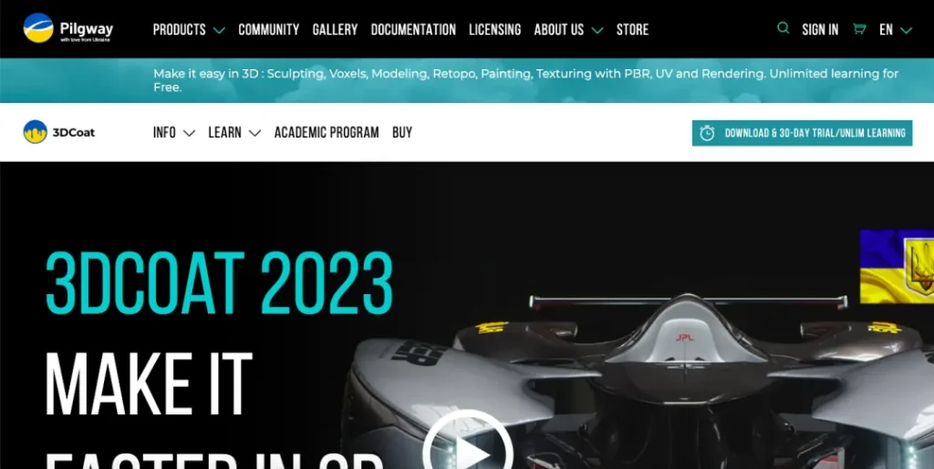 3DCoat 2023 featured as top 3D texturing software.