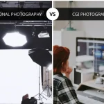 Comparison of CGI photography versus traditional photography in the marketing.