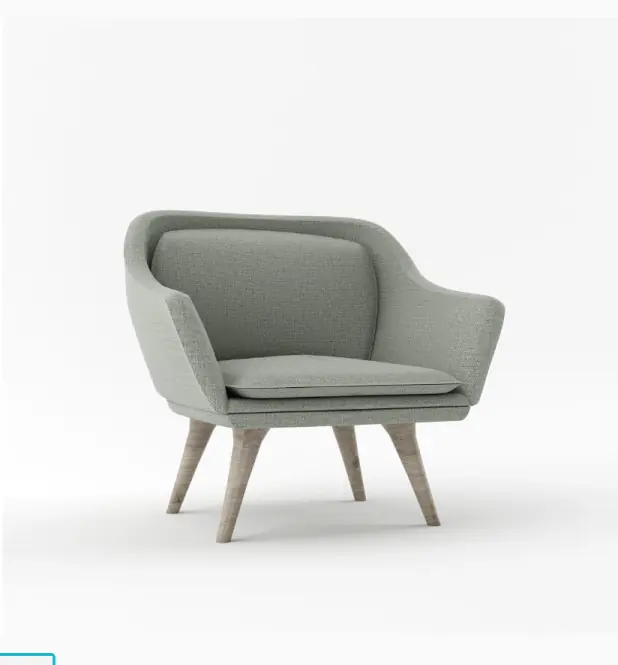 A modern armchair featuring detailed furniture modeling, perfect for a stylish living room.